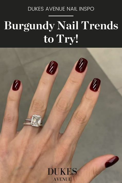 Squoval Nails Color, Short Classy Nails Round, New Years Nail Short, Fall Nails Rounded Square, Short Square Nails Inspiration, Nails Idea For Short Nails, New Year Short Nails Design, Burgundy Short Square Nails, Short Gel Nails Burgundy