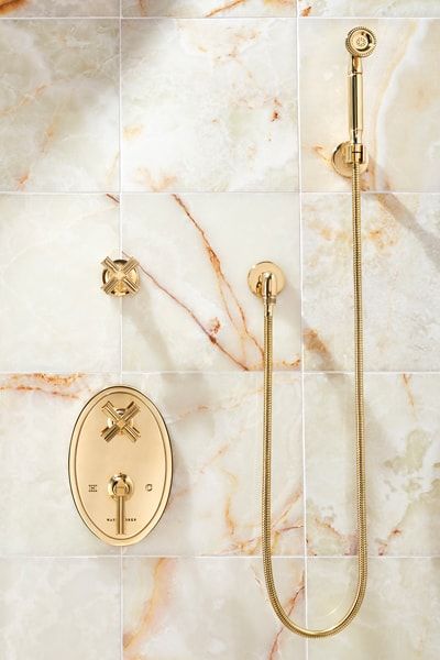 Waterworks Kitchen, Waterworks Bathroom, Shower Rose, Luxury Shower, Metal Cross, Simple Kitchen, Unlacquered Brass, Lever Handle, Beautiful Bathrooms