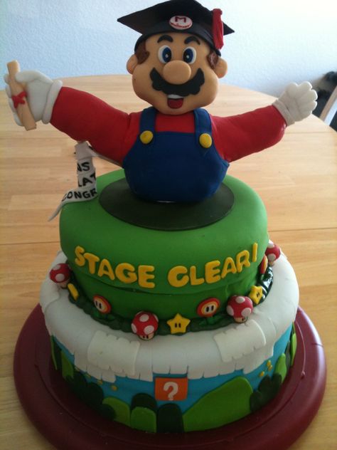 Mario Graduation Cake Mario Graduation Party, Mario Graduation, Italian Graduation, Mario Ideas, Prek Graduation, Pre K Graduation, 8th Grade Graduation, Graduation Cake, Super Secret