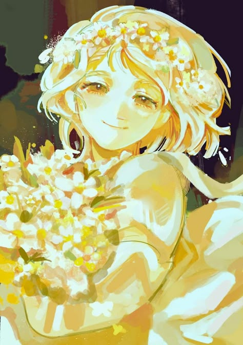 Pose Holding Flowers, Flower Crown Pose Reference, Princess Art Oc, Pose Reference Flowers, Giving Flowers Drawing, Person Holding Flowers, Rose Character Design, Holding Flowers Drawing, Holding Flowers Pose