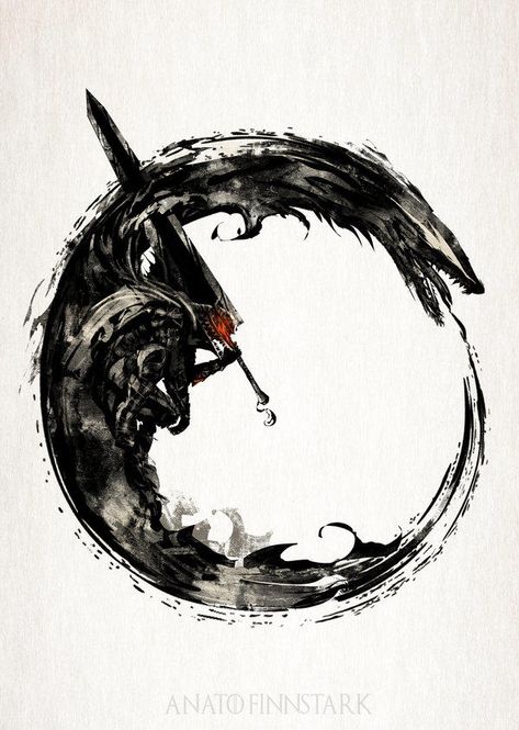 Berserk Ouroboros | Berserk | Know Your Meme Fenrir Tattoo, Guerriero Samurai, Image Pixel Art, Ouroboros Tattoo, Kunst Tattoos, Chinese Tattoo, Dark Souls Art, Samurai Tattoo, 다크 판타지