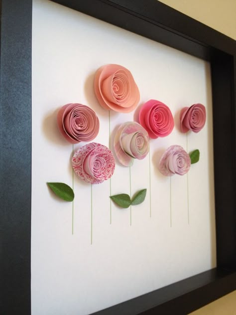 Creative Fun For All Ages With Easy DIY Wall Art Projects_homesthetocs.net (6) Idee Babyshower, 3d Paper Art, Fleurs Diy, Diy Art Projects, Paper Roses, Flowers Diy, Diy Wall Art, Diy Wall Decor, Diy Wall