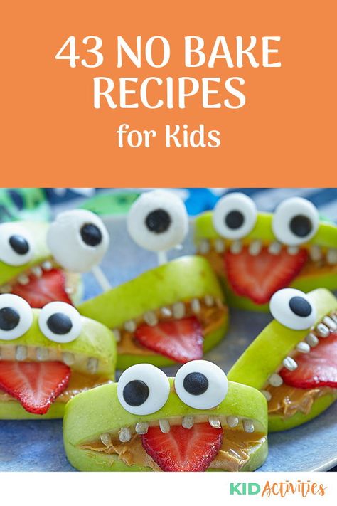 A collection of yummy no bake recipes for kids. These are great for school or at home. Kids love helping in the kitchen. #KidsSnacks #KidsFoodIdeas #CookingWithKids Preschool Cooking Activities No Bake Healthy, Cooking With Kindergarteners, Cooking With Preschoolers In The Classroom, Recipes For Classroom Cooking, Baking For Preschoolers, Cooking In The Classroom No Bake, Preschool Baking Recipes, Easy Snacks For Kids To Make No Bake, Preschool Cooking Ideas