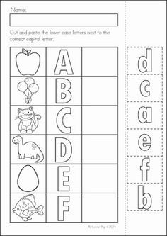 Fall Addition Cut And Paste By Kindercounts1 A02 Abc Bootcamp, Kindergarten Standards, Kindergarten Prep, Literacy Worksheets, Preschool Literacy, Letter Matching, Preschool Letters, Math Literacy, Alphabet Preschool