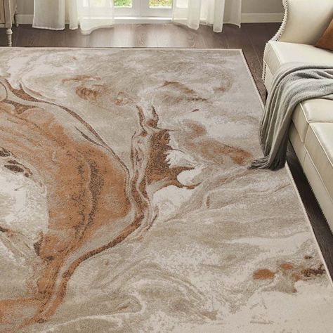 Cow Print Chair, Abstract Rug Living Room, Simple Small Bathroom Ideas, Brown Dining Room, Marble Rug, 8x10 Rug, Narrow Living Room, Bedroom Area Rug, Hide Rug