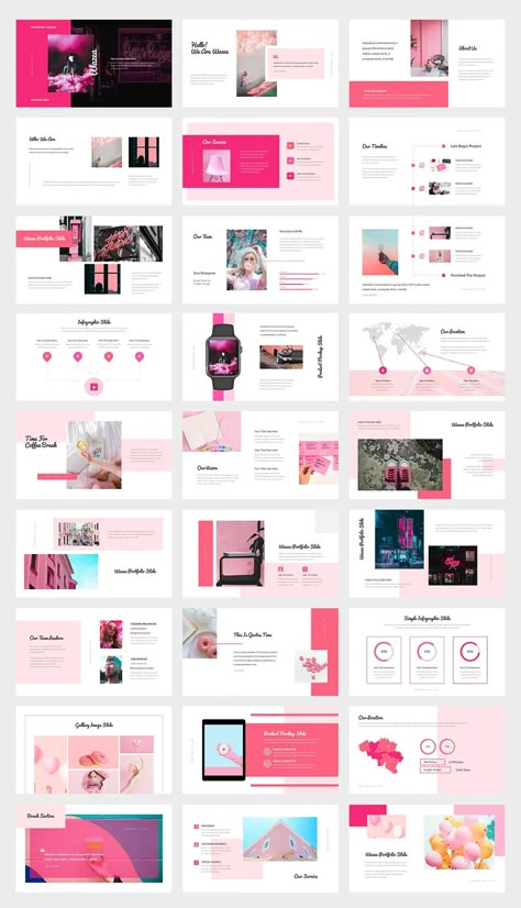 This feminine and elegant template is perfect for presentations on a variety of topics. The pastel pink gradient background is stylish and eye-catching, and the modern fonts and icons add a touch of sophistication. The template includes a variety of slides, including title slides, content slides, and image slides, so you can easily create a presentation that is both visually appealing and Barbie Presentation Template, Pink Presentation Design, Barbie Powerpoint, Pink Presentation Background, Pink Powerpoint Template, Presentation Design Canva, Pastel Pink Gradient, Gradient Powerpoint, Pink Portfolio