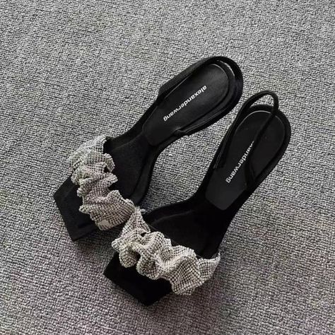 Alexander Wang crystal high heels Alexander Wang Heels, Wang Heels, Crystal High Heels, Alexander Wang Shoes, Denim Heels, Pointy Heels, Rhinestone Sandals, Suede Block Heels, Buckle Sandals