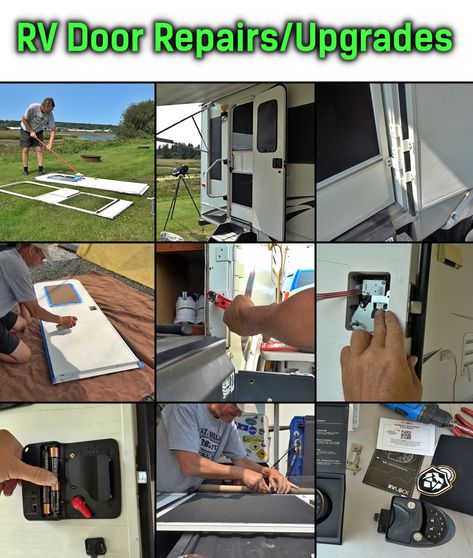 In this video, I do a couple of repairs to my RV screen door: replacing the bug screens and a broken lower hinge. Then I attempted to repair the cracking wall inside my outside door with plastic paint, plus upgraded my RV Lock to the latest version. I also give some long-term reviews of the RV Bug Stop, Screen Shot Door Closer, and Camco Screen Door Cross Bar. Rv Door Makeover, Rv Screen Door, Screen Door Handles, Rv Holiday, Tiny House Camper, Rv Repair, Rv Maintenance, Camper Storage, Rv Living Full Time