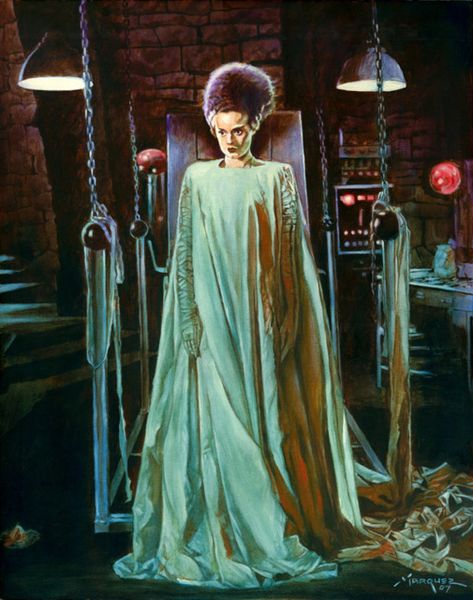 Female Public Domain Characters Bride Of Frankenstein Original, Halloween Hollywood, Frankenstein Character, Frankenstein Movie, Universal Horror, Frankenstein Costume, Elsa Lanchester, Monsters Art, Frankenstein Art