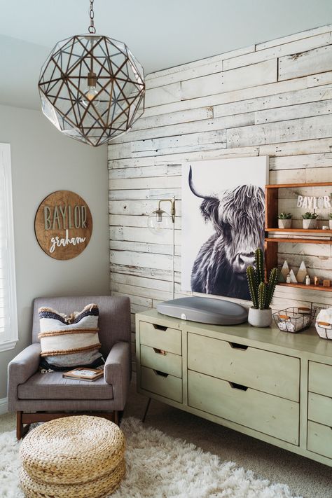 Farmhouse Upstairs, Hands Wallpaper, Nursery Inspiration Neutral, Furniture Wallpaper, Western Nursery, Cow Nursery, Pantry Laundry, Baby Nursery Inspiration, Baby Boy Room Nursery