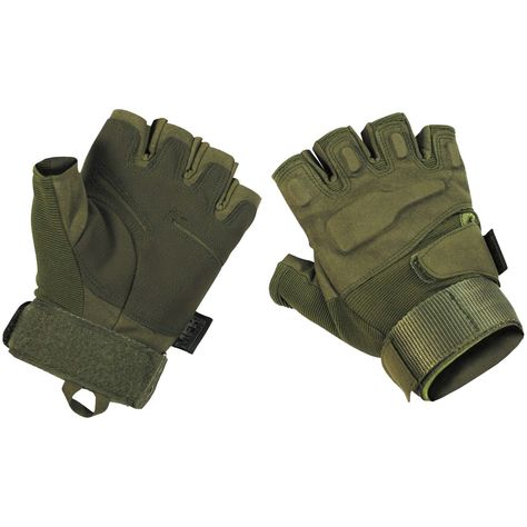 These lightweight and quick drying tactical fingerless gloves from MFH        come with faux leather palm for better gripping power, elastic material        on the back of the hand, silicone padded knuckles area for extra        protection and two hook-and-loop strips for secure fit. These        gloves are a perfect for security personnel as well as for biking,        hiking and other outdoor activities.                           Lightweight, quick drying and high quality fingerless tactical gl Fingerless Leather Gloves, Hand Protection, Tactical Gloves, Workout Gloves, Sport Motorcycle, Black Leather Gloves, Cycling Gloves, Work Gloves, Yellow Leather