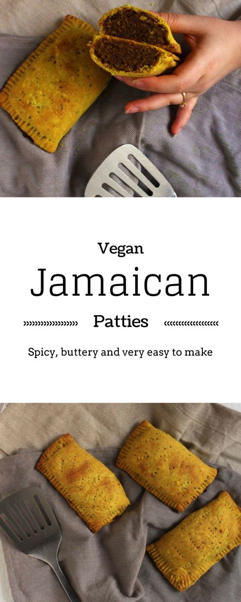 Vegan Jamaican, Jamaican Patties, Caribbean Dishes, Jamaican Patty, Vegan Transition, Vegan Pastries, Diy Easy Recipes, Spanish Recipes, Jamaican Recipes