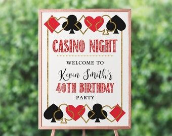 Casino Prom, Diy Welcome Sign, Welcome Sign Diy, School Fall Festival, Casino Birthday Party, Movie Invitation, Casino Birthday, Thirteenth Birthday, Poker Party