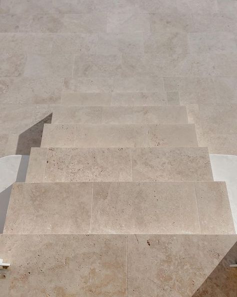 Lakehouse Gold Coast on Instagram: "Another before and after for you! We don’t have a before shot from the stairs when we bought the place but this is during the extension! The old stairs were very narrow and short so we extended them out to make the steps deeper and covered them in Latte Travertine #renovation #travertine" Sandstone Stairs, Travertine Steps, Travertine Stairs, Old Stairs, Outside Steps, Limestone Paving, Stone Step, Mandarin Stone, Stair Design