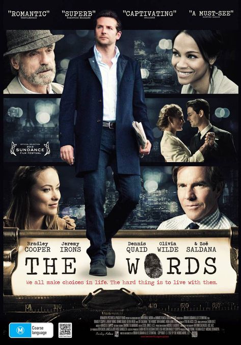 The Words Movie, The Words Film, Movies Worth Watching, Great Movies To Watch, Original Movie Posters, Sundance Film, Bradley Cooper, Moving Pictures, Good Movies To Watch