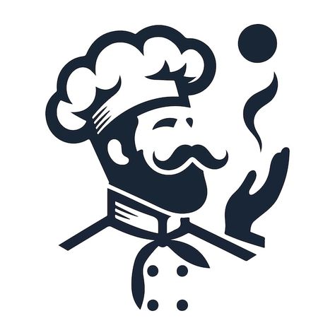 Chef logo | Premium Vector #Freepik #vector #business #sign #background #face Cook Illustration, Cooking Clipart, Chef Tattoo, Cartoon Chef, Cooking Logo, Chef Logo, Cooking Design, Model House Plan, Restaurant Logo Design