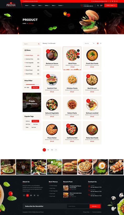 Pizzan - Fast Food & Restaurant Figma Template Restaurant Web, Website Menu, Food Fast, Figma Template, Restaurant Website, Fish And Chicken, Food Menu Design, Ui Design Website, Portfolio Web Design