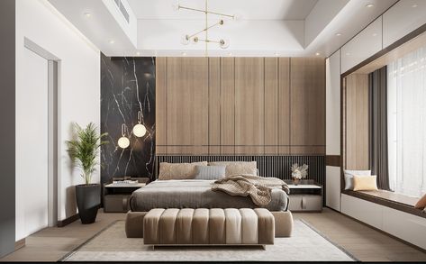 Master Bedroom on Behance Moscow Apartment, Interior Design Per La Casa, Simple Bedroom Design, Modern Luxury Bedroom, Modern Bedroom Interior, Luxury Bedroom Design, Bedroom Master, Luxury Bedroom Master, Bedroom Bed Design