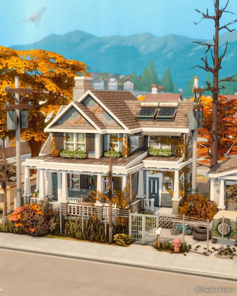 I wanted to try something different so I built this grunge family house in @thesims 📦 What do you think about this one? #thesims #sims4builds #sims4 #thesims4 #ts4 #showusyourbuilds #sims4houses Sims Craftsman House, Sims 4 Cabin House, Sims 4 Bungalow, Sims 4 Hair Salon, Sims 4 Houses Layout Floor Plans, Sims 4 Tips, Sims 4 Inspiration, Sims 4 Homes, The Sims 4 Builds