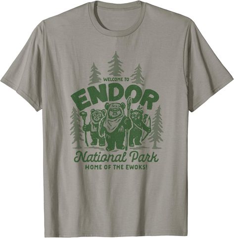 Amazon.com: Star Wars Travel Vacation Endor National Park Ewoks T-Shirt : Clothing, Shoes & Jewelry Star Wars Shirt Ideas, Vacation Tee Shirts, Vacation T Shirts, Cute Disney Shirts, Disney Couple, Disney Couple Shirts, Disney Trip Shirts, Trip Shirts, Star Wars Tees