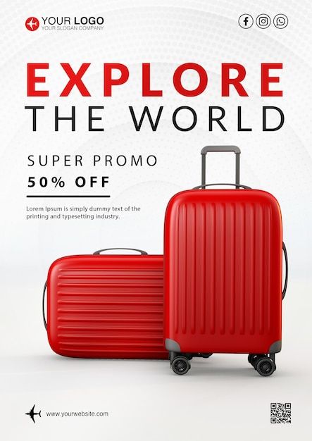 Luggage Ads, Luggage Photography, Bag Ads, Brand Posters, Advertising Bags, Bag Poster, Travel Flyer, Cricket Logo, Facebook Ads Design