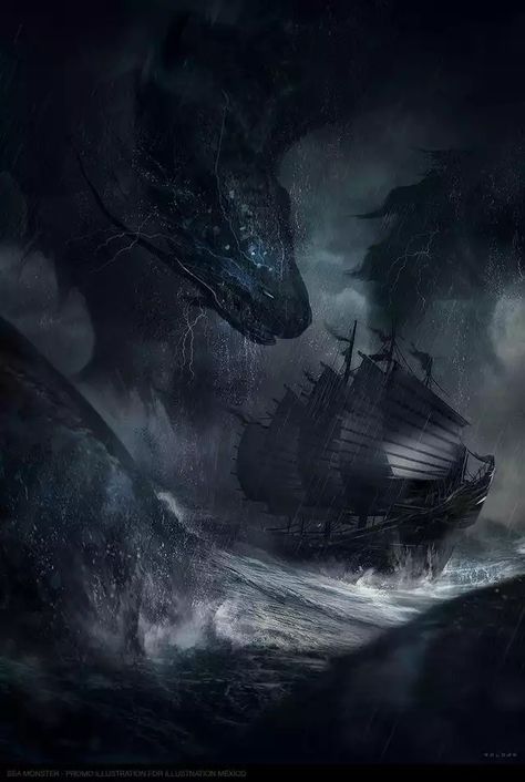 Fantasy SF Art I Liked (Various Artists) - Imgur Sea Monster Art, Creature Fantasy, Illustration Fantasy, Heroic Fantasy, Sea Monster, Fantasy Monster, Mythical Creatures Art, Sea Monsters, Mythological Creatures