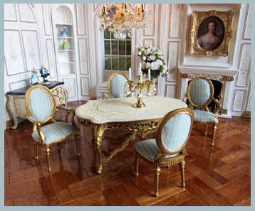 French Dining Room, Dining Room Suites, Dollhouse Dining Room, Dining Room French, Style Dining Table, French Louis Xvi Style, House Dining Room, Dolls House Interiors, Table Chairs