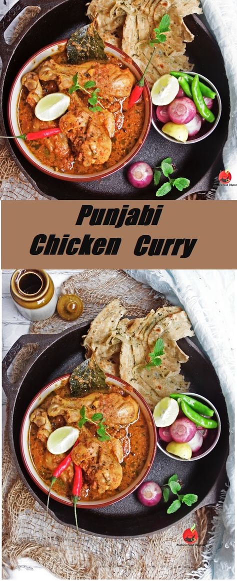 Chicken Curry Punjabi Style, Punjabi Chicken Curry, Punjabi Chicken, Punjabi Recipes, Indian Chicken Curry Recipe, Indian Chicken Curry, Curry Indian, Work Recipes, Tiffin Recipe