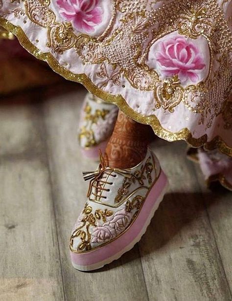 Bride Sneakers, Bridal Footwear, Indian Wedding Shoes, Bride Heels, Bridal Sneakers, Rainbow Sneakers, Wedding Sneakers, Beautiful High Heels, Bridal Heels