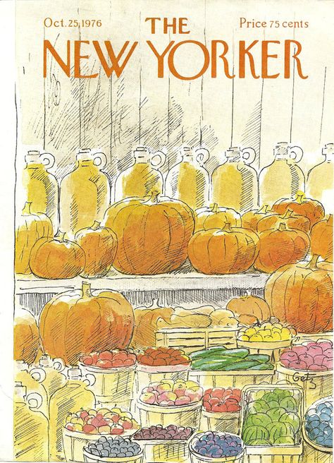 "The New Yorker” cover by Arthur Getz, October 25, 1976 The New Yorker October, The New Yorker Magazine, New Yorker Magazine, New Yorker Covers, Art Cover, Holiday Halloween, Autumn Scenes, Halloween News, October 25