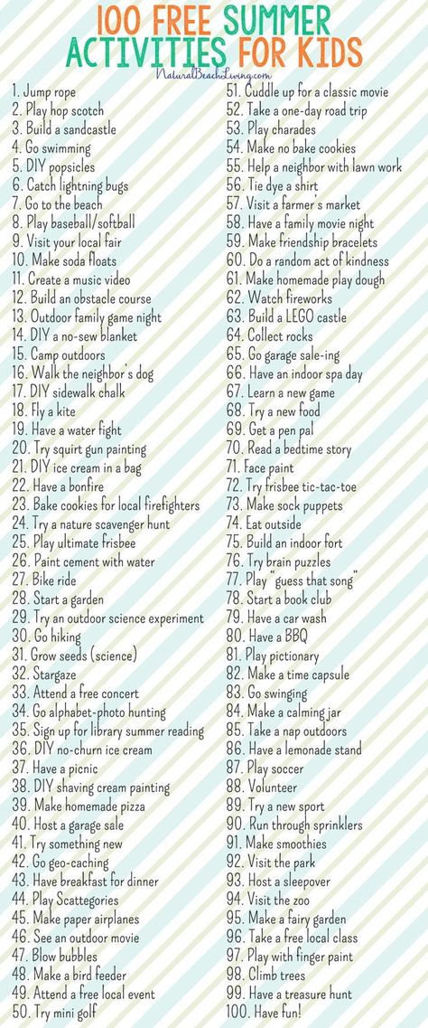 100 Free Summer Activities for Kids, Awesome List of things to do this summer! Great Ideas for Family Fun, Free Printable Summer Chart keep the family happy Free Summer Activities For Kids, Free Summer Activities, Freetime Activities, Babysitting Activities, Summer List, Fun List, Summer Fun For Kids, Fun Summer Activities, Summer Fun List