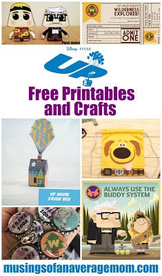 Up Movie Printables, Spirit Of Adventure Up Pixar, Disney Up Printables Free, Up Movie Party Games, Up Printables Pixar, Up Movie Activities, Disney Up Decor, Disney Up Centerpieces, Up Crafts Pixar