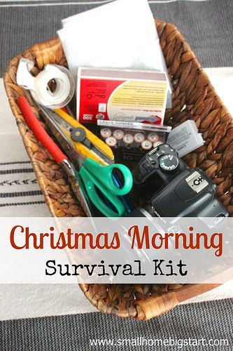 christmas-morning-morning-survival-kit Christmas Morning Survival Kit, Christmas Morning Kit, Morning Boxes, Happy Yule, Morning Tips, Christmas Help, Making Lemonade, Winter Survival, Survival Kits