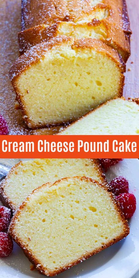 Cream Cheese Loaf Bread, Cream Cheese Pound Cake Recipe Easy, Cream Cheese Pound Cake Recipe Moist, Baking With Cream Cheese, Dessert Recipes With Cream Cheese, Pound Cake Recipes Moist, Keto Cream Cheese Pound Cake, Dessert With Cream Cheese, Pound Cake Muffins