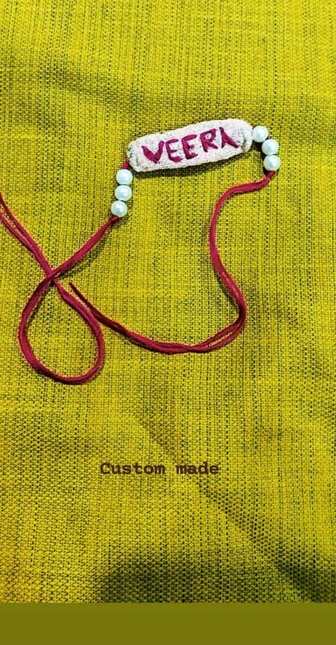 Easy homemade Rakhis which came out to be so elegant and inexpensive Homemade Rakhi, Handmade Rakhi Designs, Handmade Rakhi, Rakhi Design, Easy Homemade, Embroidered Friendship Bracelet, Friendship Bracelets, Electronic Products, Quick Saves