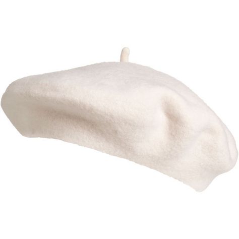 Wool Beret $12.99 (240 MXN) ❤ liked on Polyvore featuring accessories, hats, wool beret, wool hat, beret hat, white hat and white beret White Winter Hat, White Beret, Felt Beret, French Beret Hat, Brixton Hat, Grafic Tees, Beret Hats, Japanese Pearls, Woolen Hat