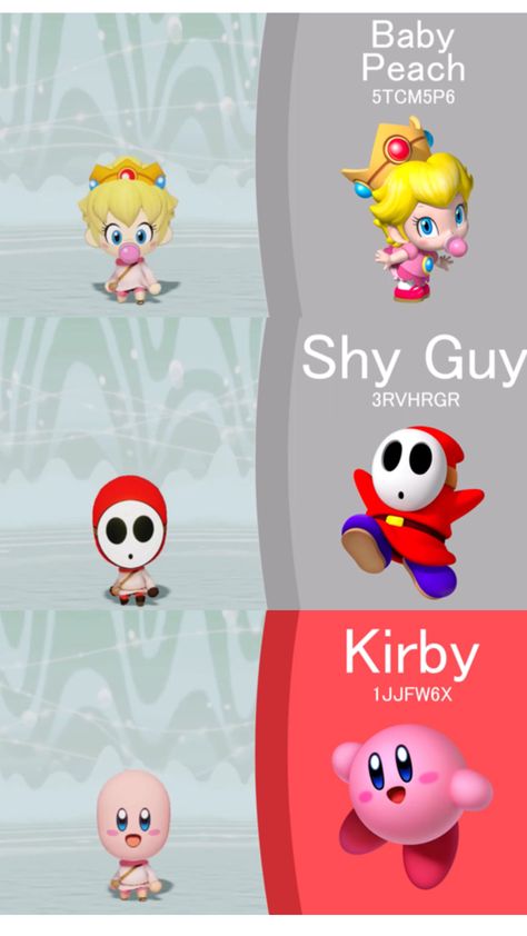 Miitopia Mii Codes, Miitopia Mii Ideas, Miitopia Characters, Miitopia Access Key, Shy Guy, Game Codes, Kirby, Spiderman, Nintendo