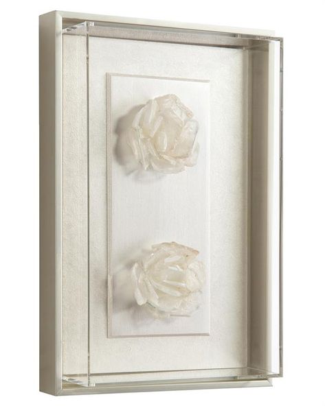 John-Richard - 10"W X 16"H X 3"D Calcite Shadow Box IV Reverse Painted Glass, Laundry Bathroom, Door Entry, 3d Wall Decor, John Richard, Powder Bath, Reverse Painted, Fine Linens, Mirror Art