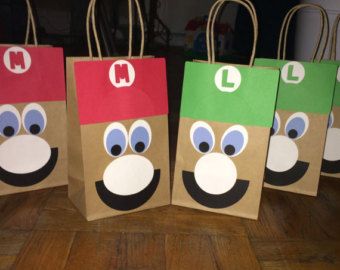 Goody Bag Ideas, Goodie Bag Ideas, Mario Brothers Birthday Party, Mario Kart Party, Mario Bros Birthday Party Ideas, Nintendo Party, Super Mario Luigi, Super Mario Bros Birthday Party, Mario E Luigi