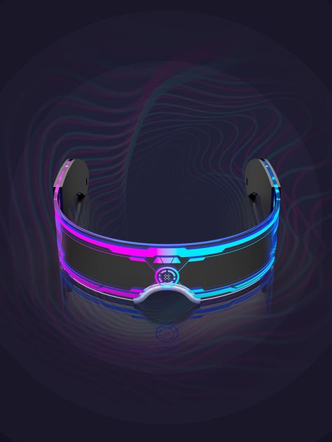 Multicolor  Collar  PVC  Video Game Accessories Embellished   Consumer Electronic Led Glasses, Marvel Character Design, Dirt Bikes For Kids, Vr Accessories, Motorcycle Decor, Galaxy Pattern, Led Fashion, Breast Tape Lift, Game Accessories