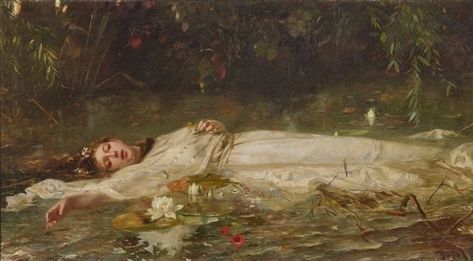 Ophelia Painting John William Waterhouse, Friedrich Heyser, Medieval Romanticism, Ophelia Painting, Romanticism Art, Favorite Paintings, Pretty Artwork, Romantic Paintings, 17th Century Art