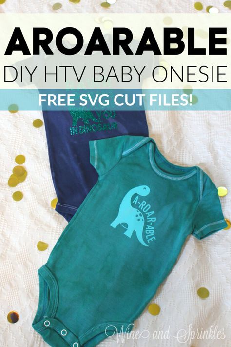 How to make your own Dinosaur Themed “A-Roar-able” HTV Hand Dyed Baby Onesie for Mothers to be, Baby Shower Gifts, or your own Baby. Dinosaur Baby Shower Theme, Joy Baby, Cool Baby Clothes, Cricut Baby, Baby Shower Gift Basket, Dinosaur Baby Shower, Diy Baby Shower Gifts, Baby Dinosaurs, Boy Onesie