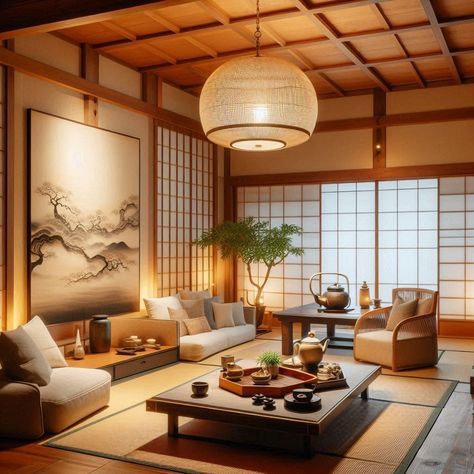 Japanese Living Room Japanese Western Interior, Japanese Room Interior, Asian Living Room Ideas, Architect Girl, Traditional Japanese Living Room, Japanese Living Room Ideas, Japan Living Room, Asian Inspired Living Room, Japanese Living Room Design