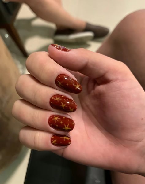 Red Gel Manicure Short Nails, Fantastic Mr Fox Nails, Nails Alternative Style, Pomegranate Nails, Ginger Nails, Classy Nail Art, Red Nail Designs, Gem Nails, Funky Nails