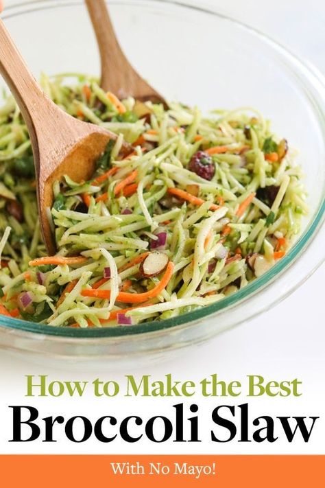 Vinegar Broccoli Slaw Recipe, What To Make With Broccoli Slaw, Ww Broccoli Slaw Recipes, Brocolli Slaw Ideas, Broccoli Slaw Salad Recipes, Broccoli Slaw Recipes Dressing, Sauteed Broccoli Slaw, Dressing For Broccoli Slaw, Broccoli Slaw Dressing