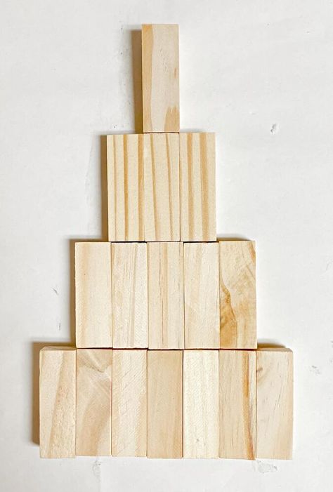 Tumbling Tower Blocks Christmas Tree, Tumbling Block Christmas Tree, Tumbling Tower Christmas Ornaments, Jenga Christmas Tree Diy, Tumbling Tower Block Christmas Tree, Dollar Tree Tumbling Tower Blocks Diy, Jenga Block Christmas Tree, Jenga Block Crafts Diy Dollar Tree, Jenga Diy