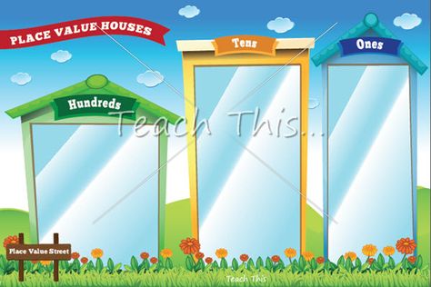 Place Value Houses Place Value House, Maths Games, Maths Ideas, Math Place Value, Homeschool Teacher, Tens And Ones, Resources For Teachers, Teaching Practices, Classroom Games