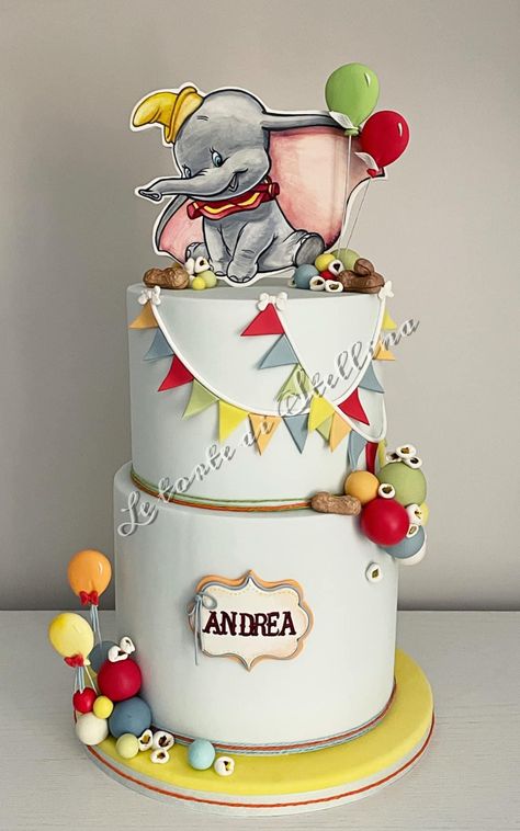 Dumbo First Birthday Boy, Dumbo Birthday Cake, Baby Birthday Balloon, Dumbo Cake, Dumbo Birthday, Dumbo Birthday Party, Girl Shower Themes, Prince Baby Shower