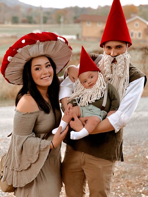 Men’s Gnome Costume, Baby Garden Gnome Costume, Mens Gnome Costume, Woman Gnome Costume, Enchanted Forest Family Costumes, Fairy And Gnome Costumes, Family Gnome Costume, Diy Garden Gnome Costume, Mushroom Gnome Costume