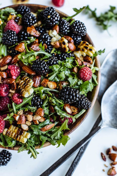 End Of Summer Salads, Fresh Berry Recipes, End Of Summer Salad, Fresh Berries Recipes, Spicy Almonds, Berry Recipes, Citrus Salad, Summer Foods, Salad Toppings